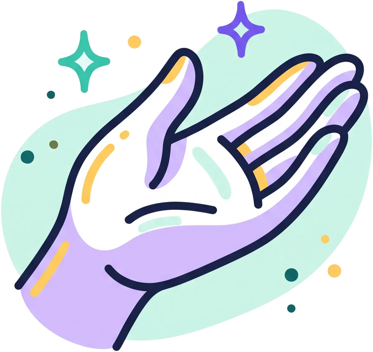 An open, relaxed hand: letting go of the habit